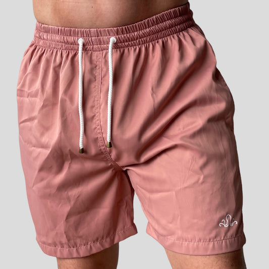 Pantaloneta de baño color palo de rosa