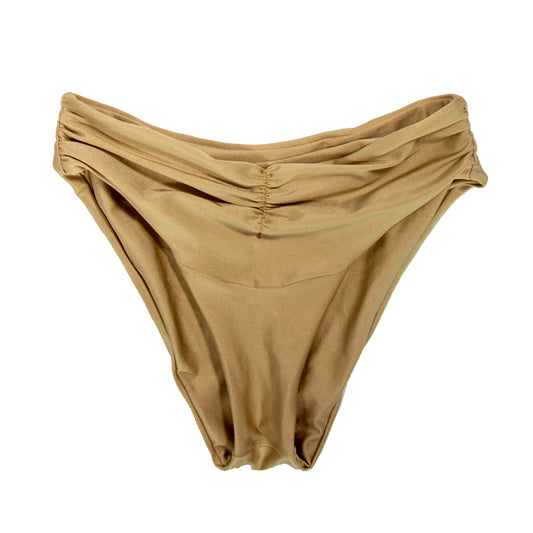 Tanga de bikini drapeado color dorado