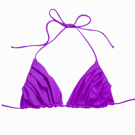 Top de bikini drapeado color morado