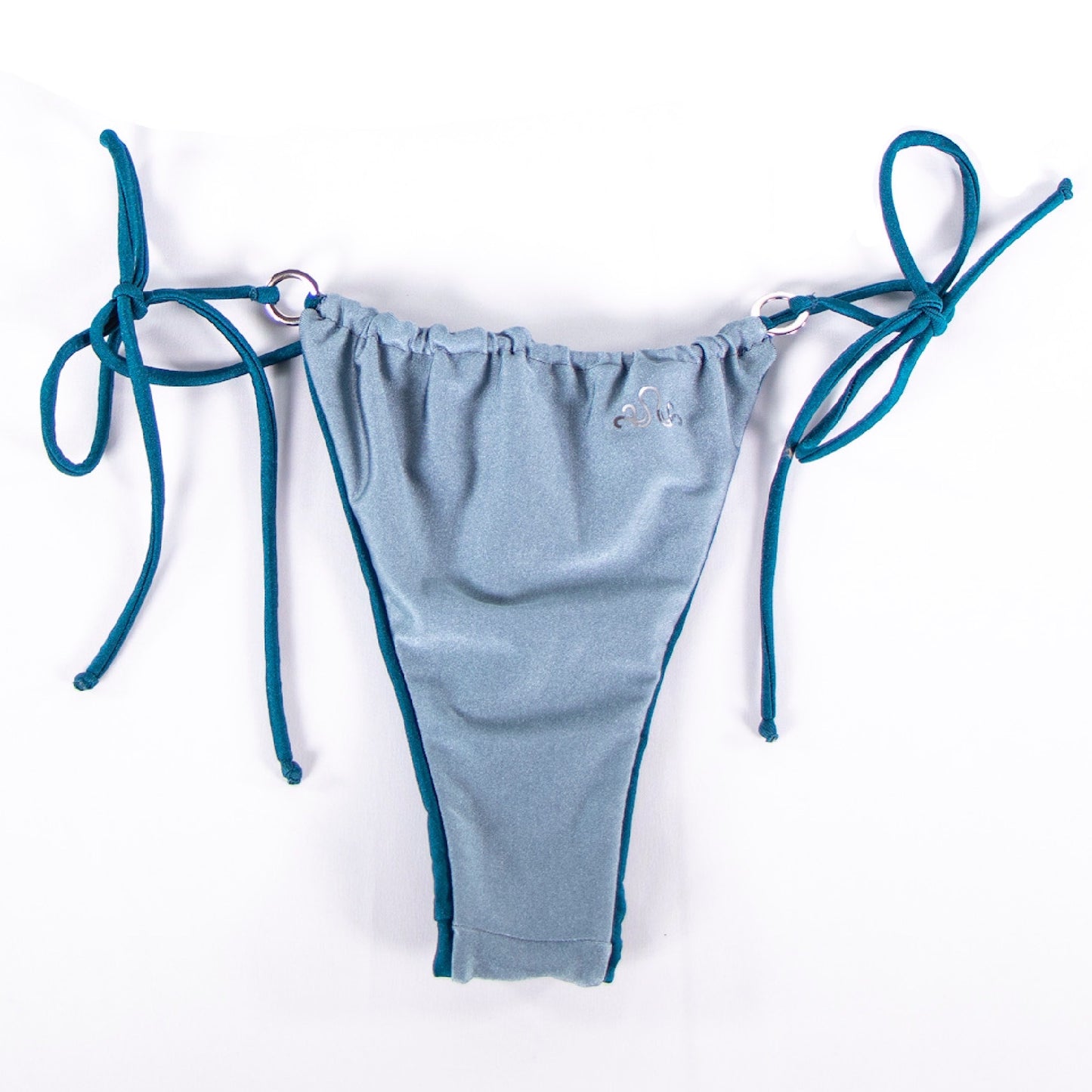 Tanga de bikini gris/verde oscuro